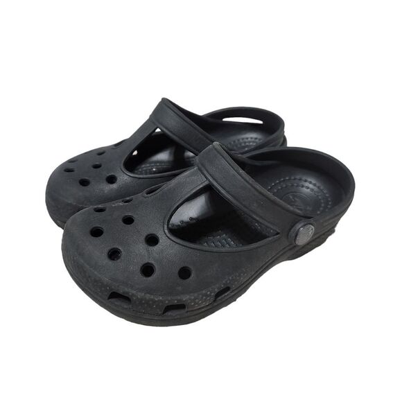 Crocs Candace Clogs Black Kids 10 11 Sandals Shoes Slip On Beach - Picture 2 of 9